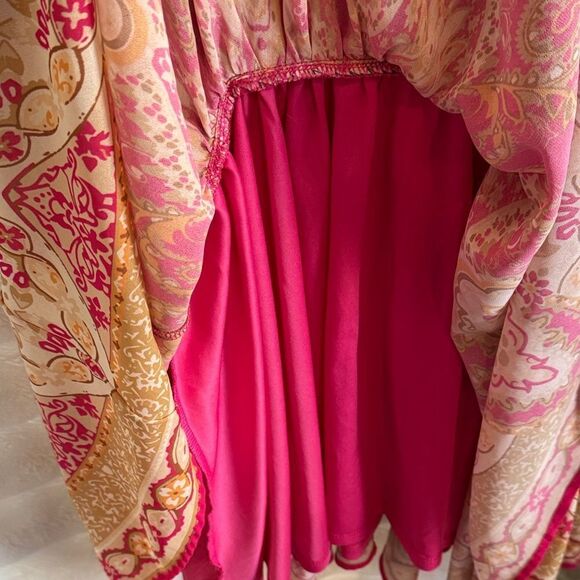 Flying Tomato Pink and Gold Paisley Mini Dress - Picture 6 of 8